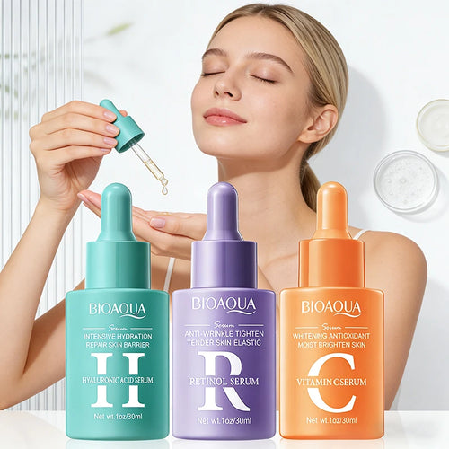 BIOAQUA Face Serum – Vitamin C, Retinol & Hyaluronic Acid for Brightening & Anti-Aging