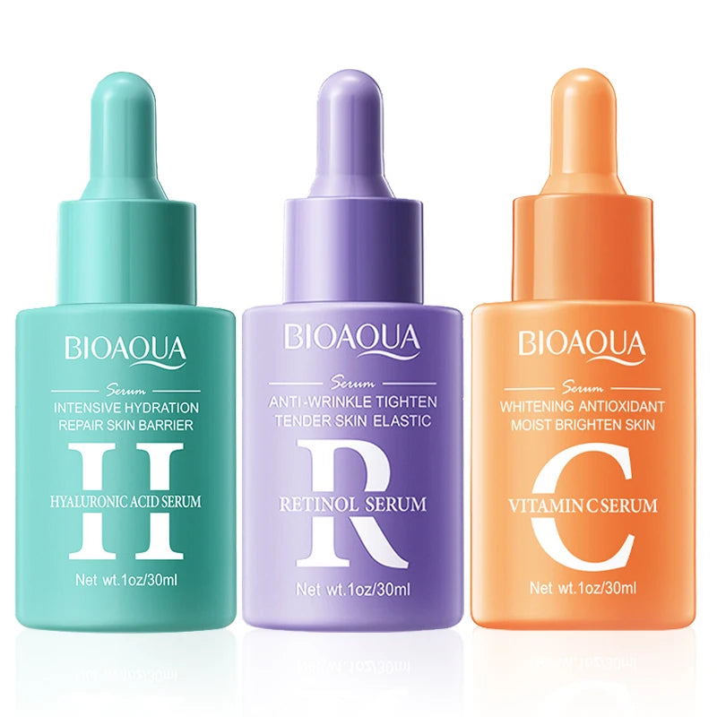 BIOAQUA Face Serum – Vitamin C, Retinol & Hyaluronic Acid for Brightening & Anti-Aging