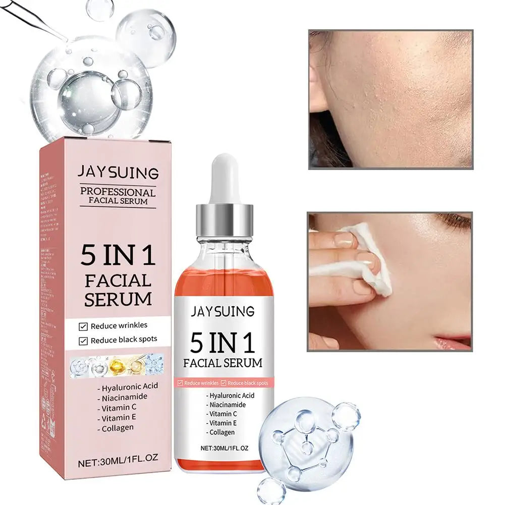 5-in-1 Vitamin C & Hyaluronic Acid Face Serum – Anti-Aging, Pore-Minimizing, 30ml